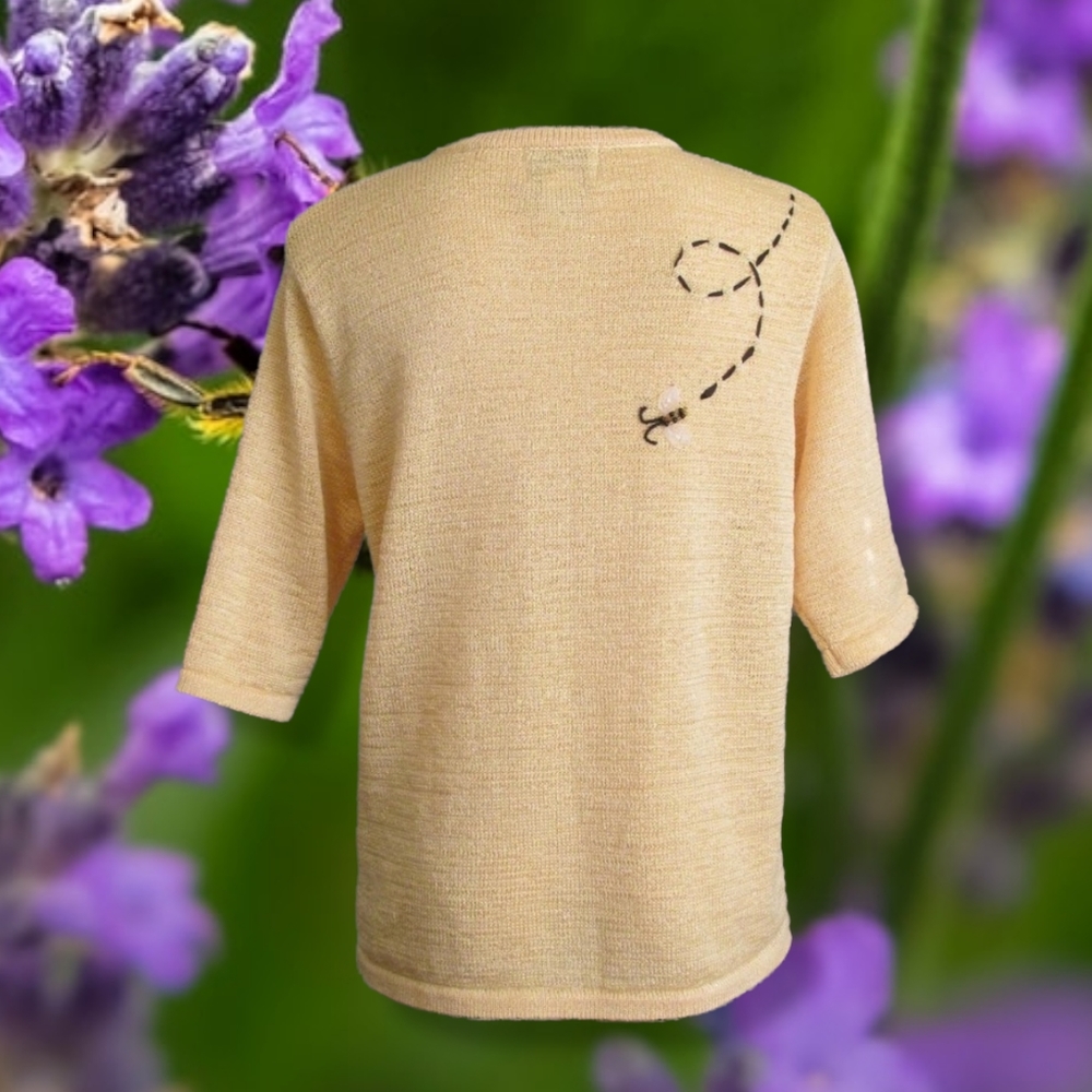Vintage Short Sleeve Bee Sweater - Picture 2 of 4